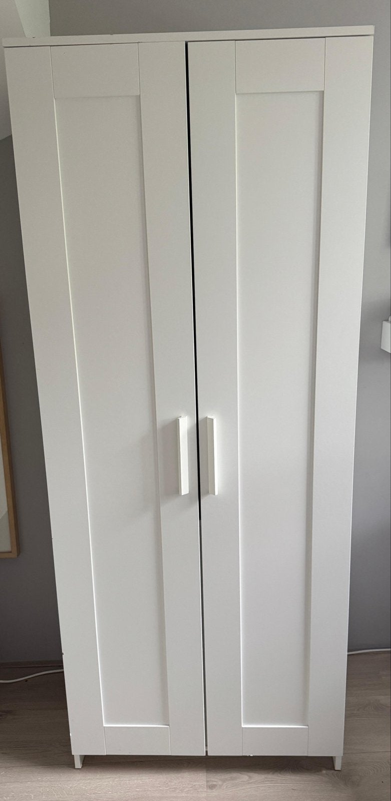 Witte kledingkast BRIMNES met 2 deuren, Ophalen, Gebruikt, 50 tot 100 cm, 150 tot 200 cm