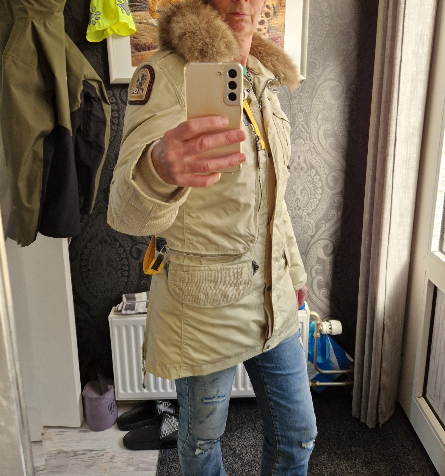 Parajumpers Masterpiece Series Anchorage Jas Maat L, Kleding | Dames, Maat 38/40 (M), Beige, Zo goed als nieuw, Parajumpers