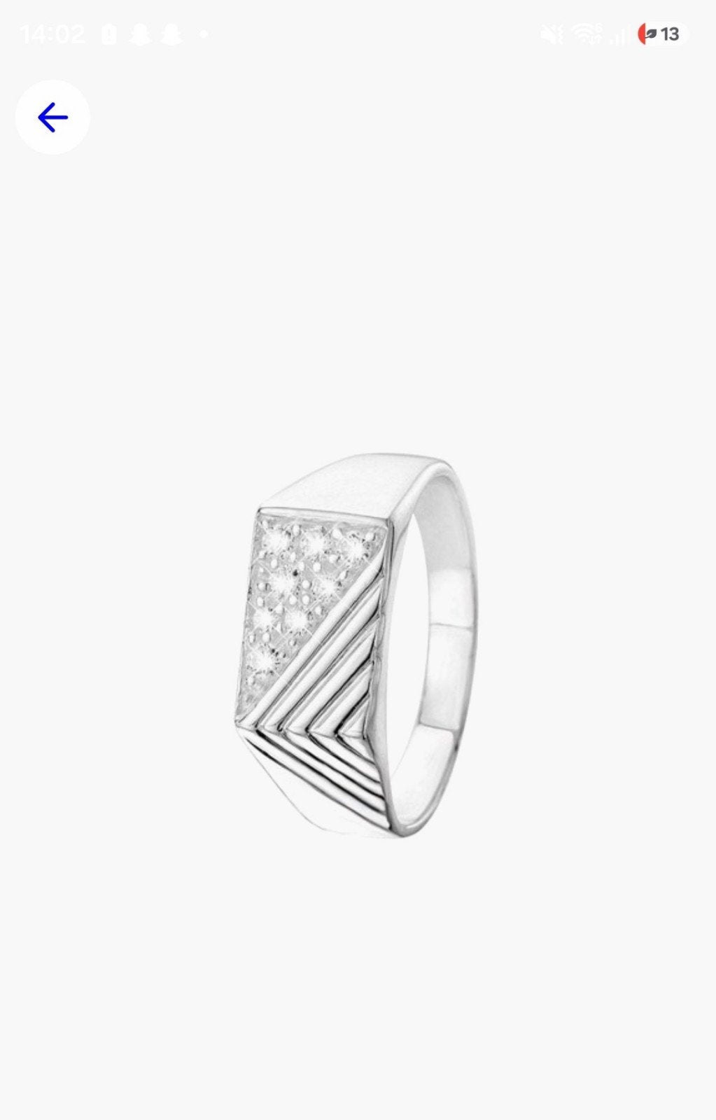 Zilveren ring met zirkonia steentjes maat 12, Zo goed als nieuw, Dame of Heer, Zilver, Zilver