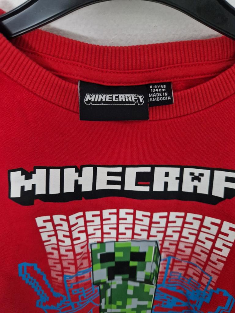 Minecraft Creeper Trui Rood - Maat 8-9 jaar, Jongen of Meisje, Trui of Vest, Minecraft, Ophalen of Verzenden