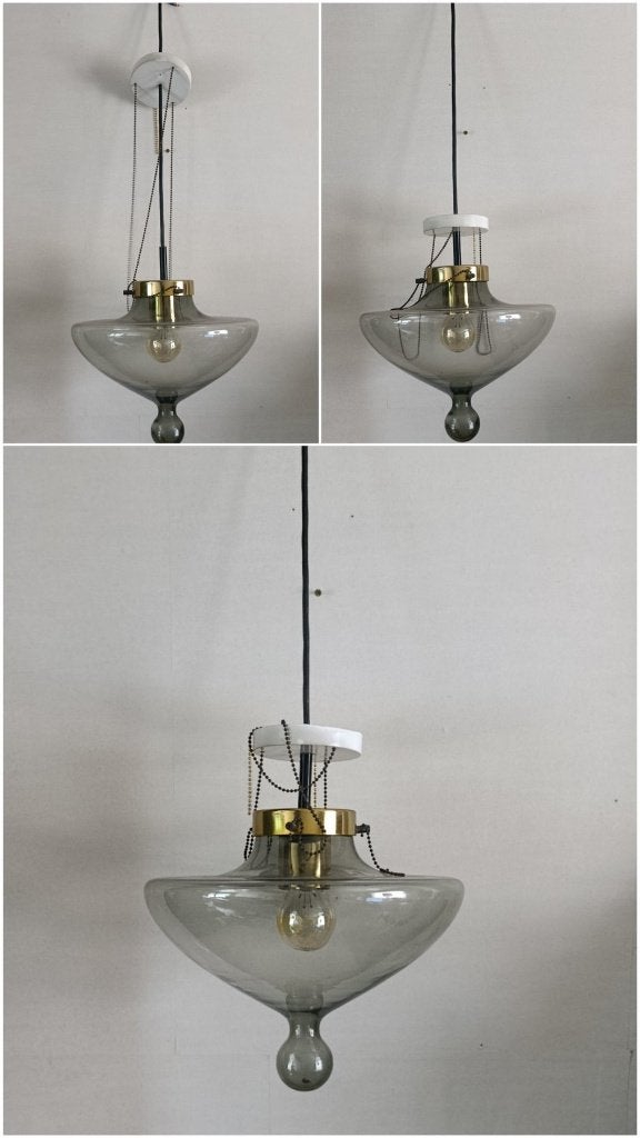 3 x Raak Design Lamp, Gebruikt, Vintage jaren 70, Glas, E27 (groot)