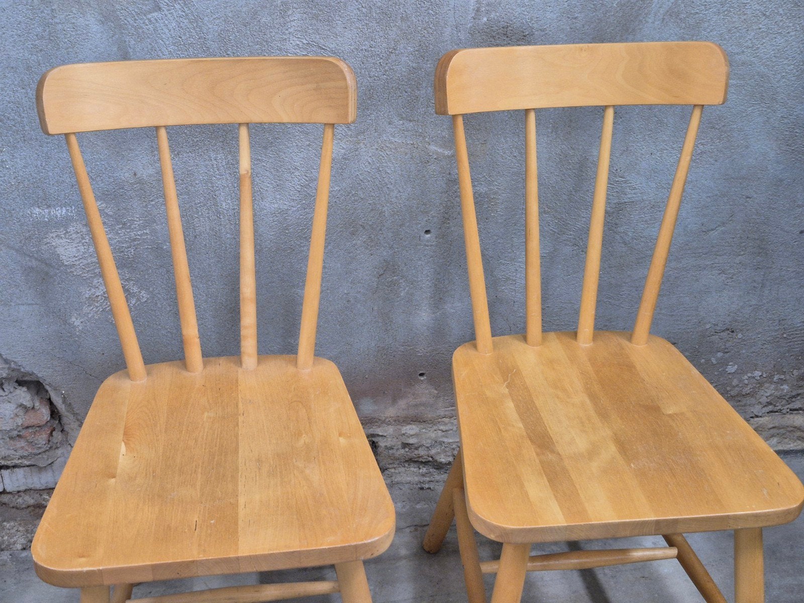 2x Ikea stoelen olle 4 spijlenstoel berkenhout setprijs, Ophalen, Vintage ikea, Gebruikt, Twee