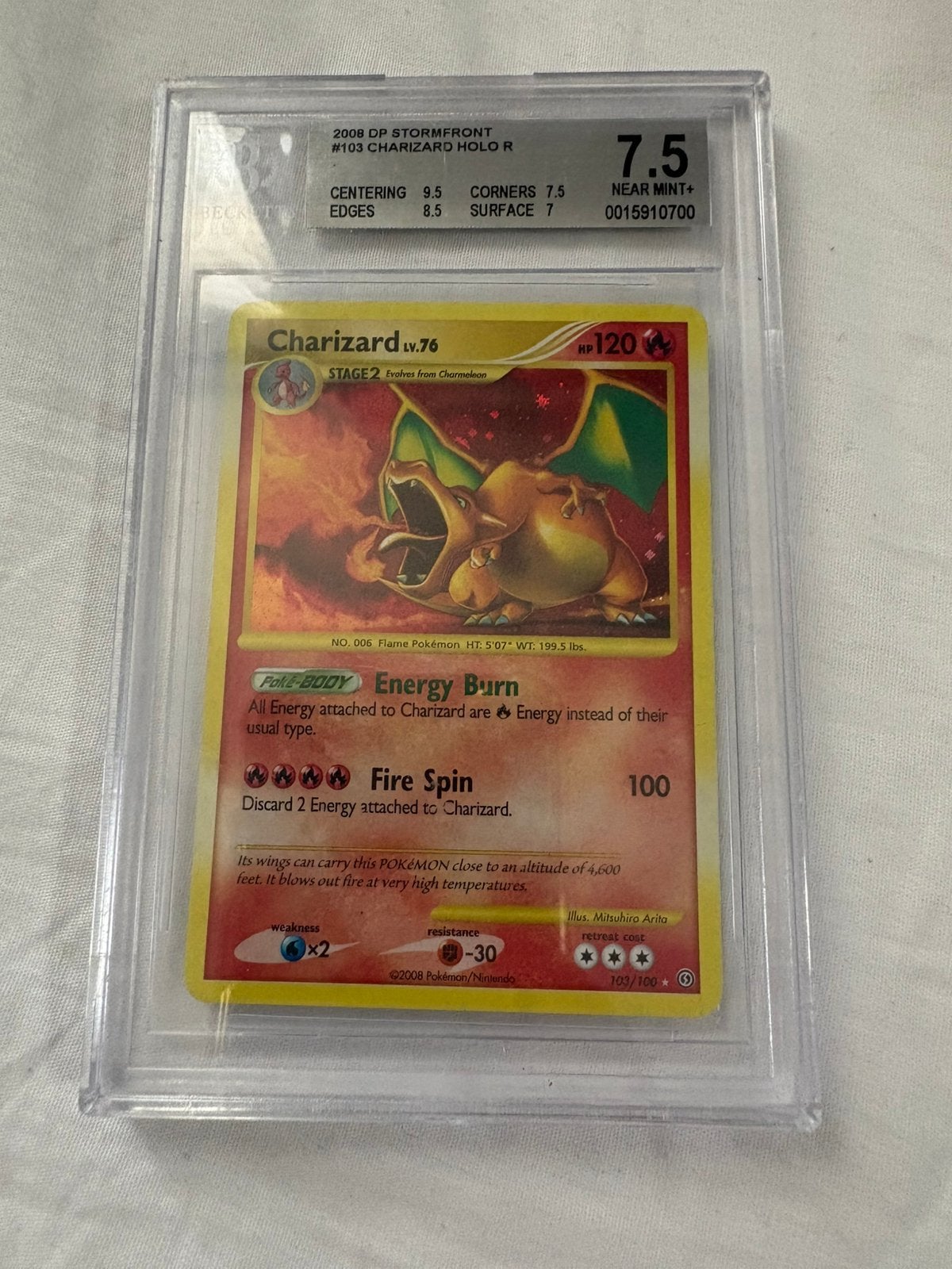 Charizard Stormfront BGS 7.5, Ophalen of Verzenden, Zo goed als nieuw