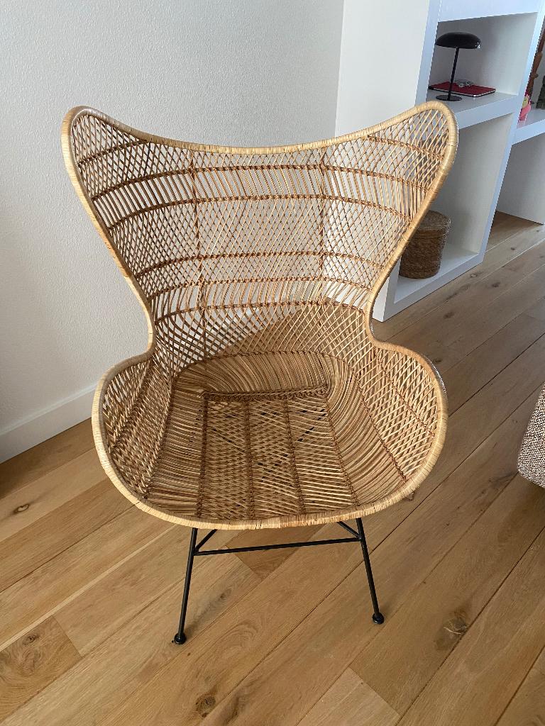 HK living rotan  Egg  chair, Huis en Inrichting, Ophalen, Zo goed als nieuw, Riet of Rotan
