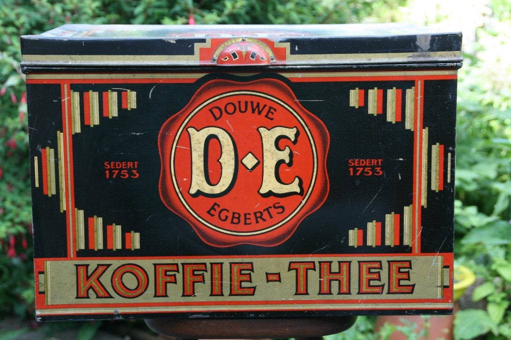 Voorraadblik Koffie/Thee Douwe Egberts, jaren '50, Ophalen, Gebruikt, Koffie, Douwe Egberts