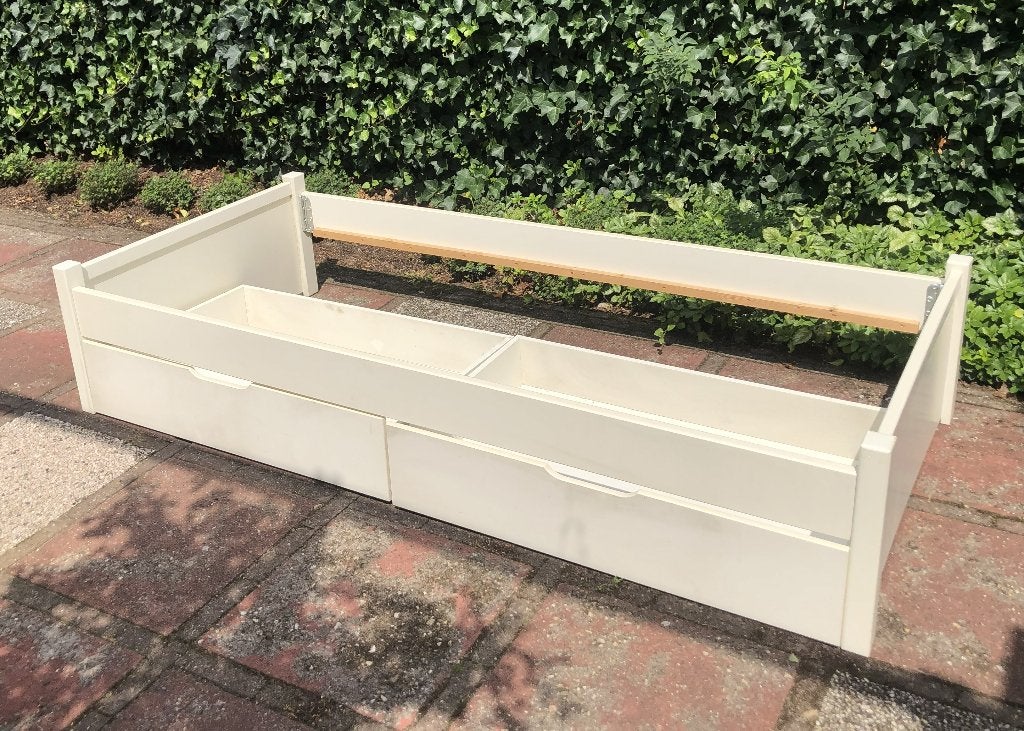 Houten bed met laden, Ophalen, Gebruikt, 90 cm, Eenpersoons