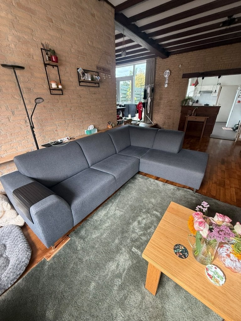 Hoekbank grijs – 275 x195 cm- MOET WEG, Ophalen, 250 tot 300 cm, Gebruikt, Hoekbank