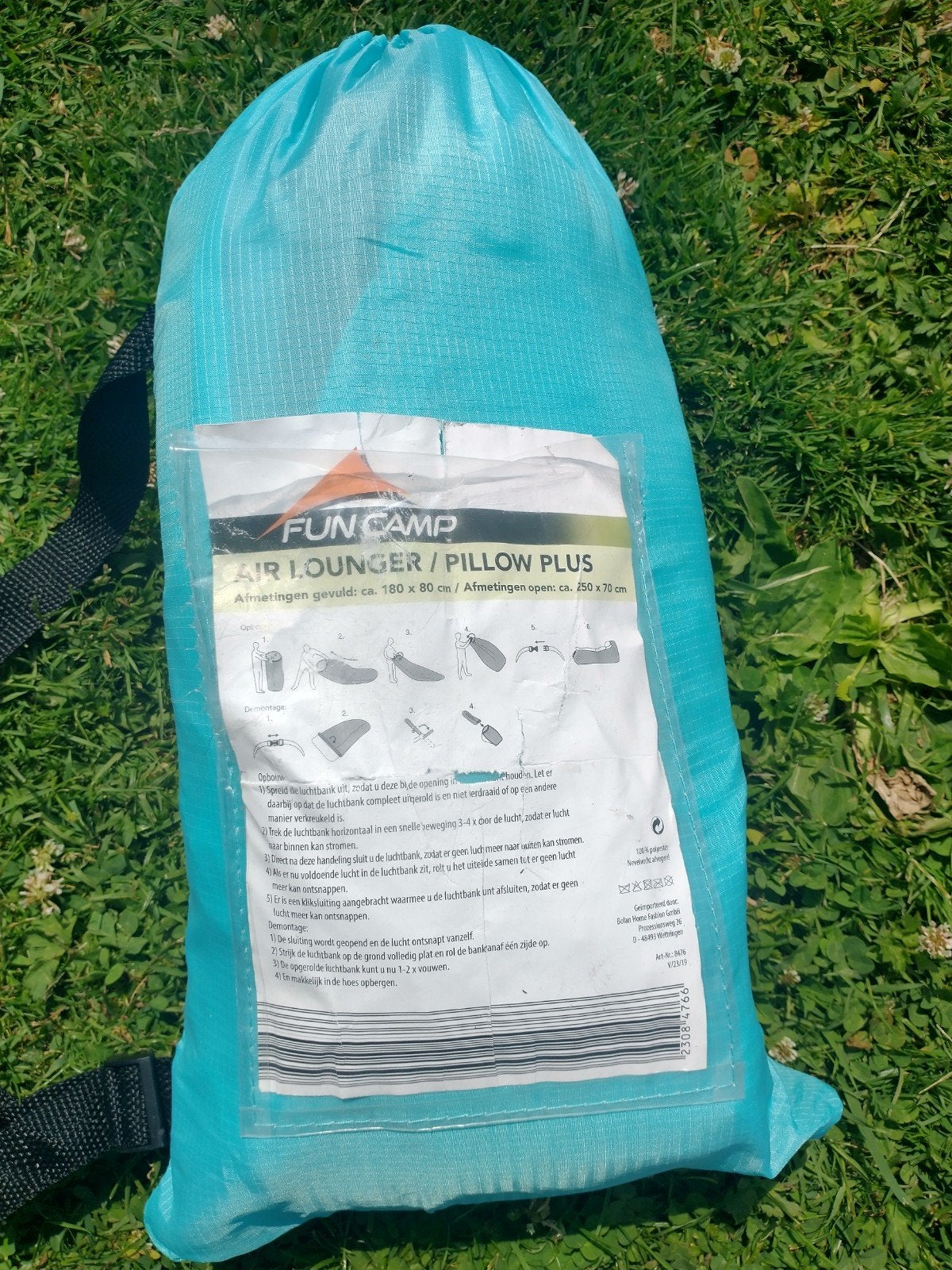 Zgan. Lichtblauwe air lounger Fun Camp, Ophalen of Verzenden, Zo goed als nieuw