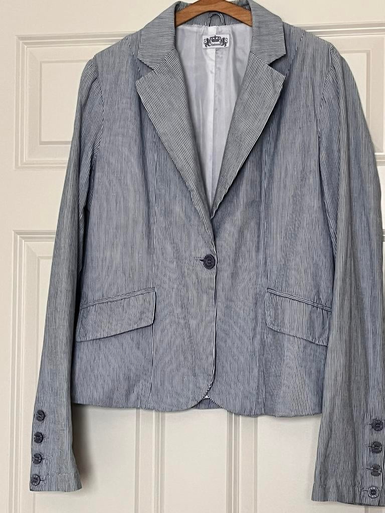 Blazer maat M, gestreept bleu met wit, Maat 38/40 (M), Blauw, Ophalen of Verzenden, Zo goed als nieuw