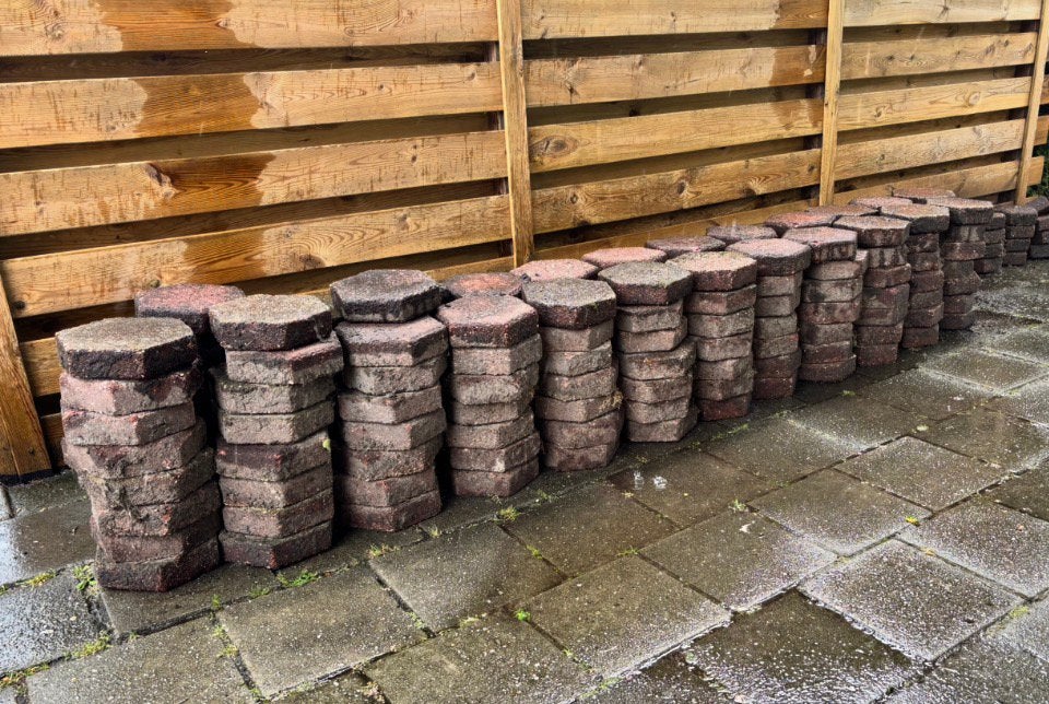 Gratis stenen, Tuin en Terras, Ophalen, Gebruikt, Overige materialen, Terrastegels