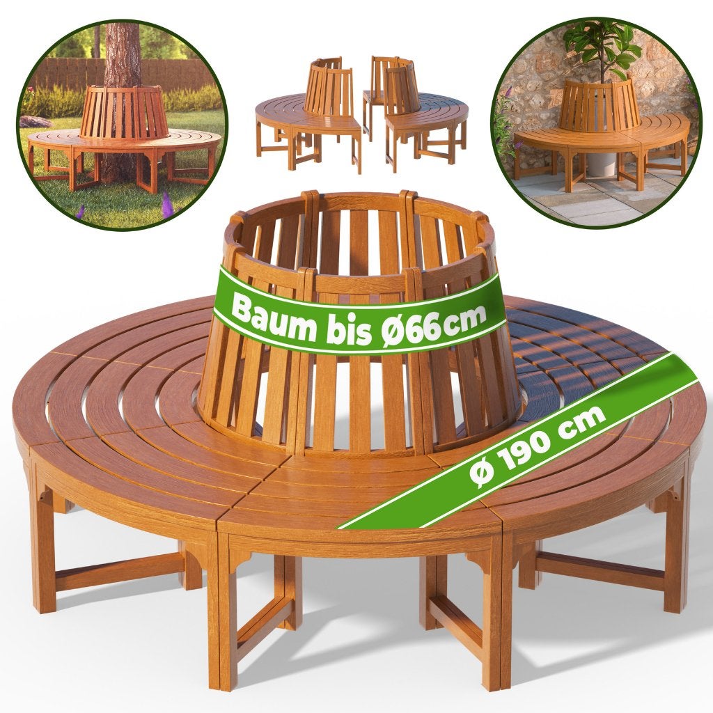 Boombank parkbank rond hout ø190 GRATIS BEZORGD!, Tuin en Terras, Verzenden, Nieuw, Nvt, Nvt