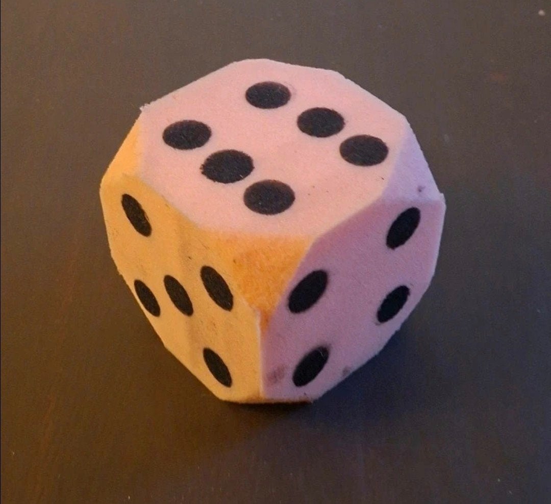 Zachte schuim dobbelsteen - ideaal voor spelletjes, Gebruikt, Onbekend, Ophalen of Verzenden, Vijf spelers of meer