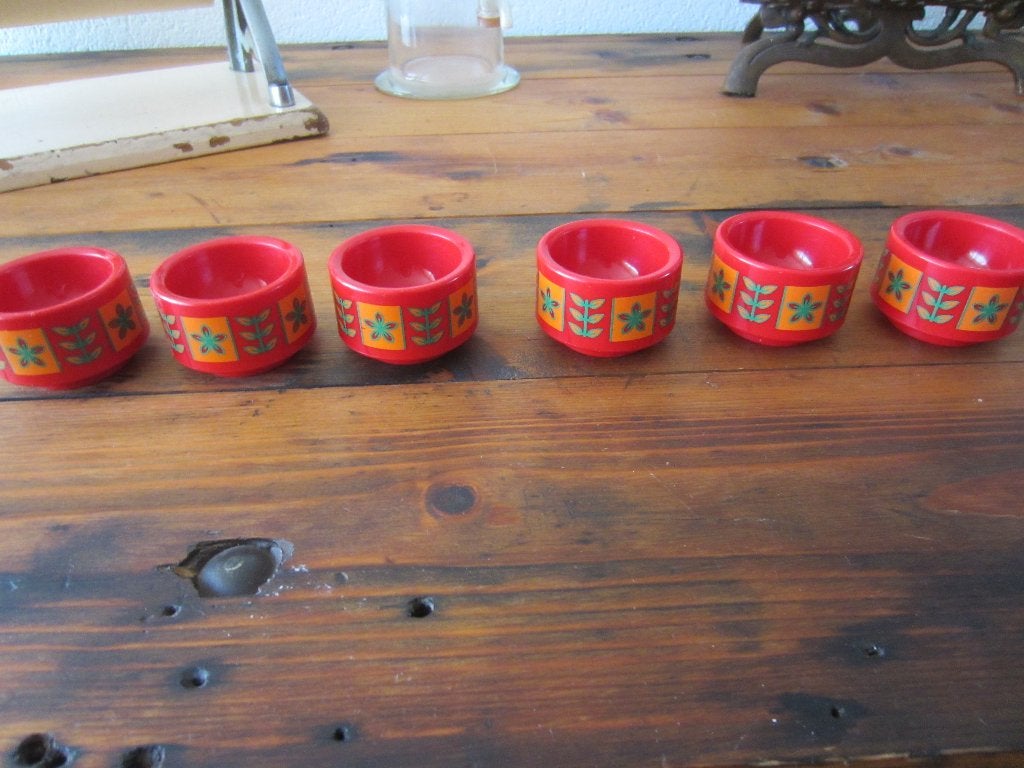 6  eierdopjes jaren 70   Vintage, Verzamelen, Ophalen of Verzenden, Overige typen