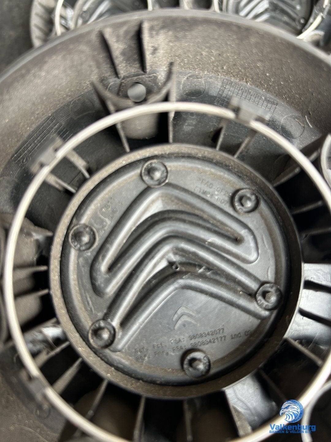 ORIGINELE Citroen Berlingo naafkap naafdop set zwart, Auto diversen, Wieldoppen, Gebruikt, -, Verzenden, -