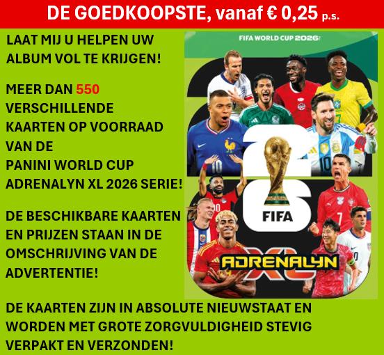 PANINI WORLD CUP ADRENALYN XL 2026 *GOEDKOOPSTE*, Verzenden, Nieuw, Meerdere plaatjes