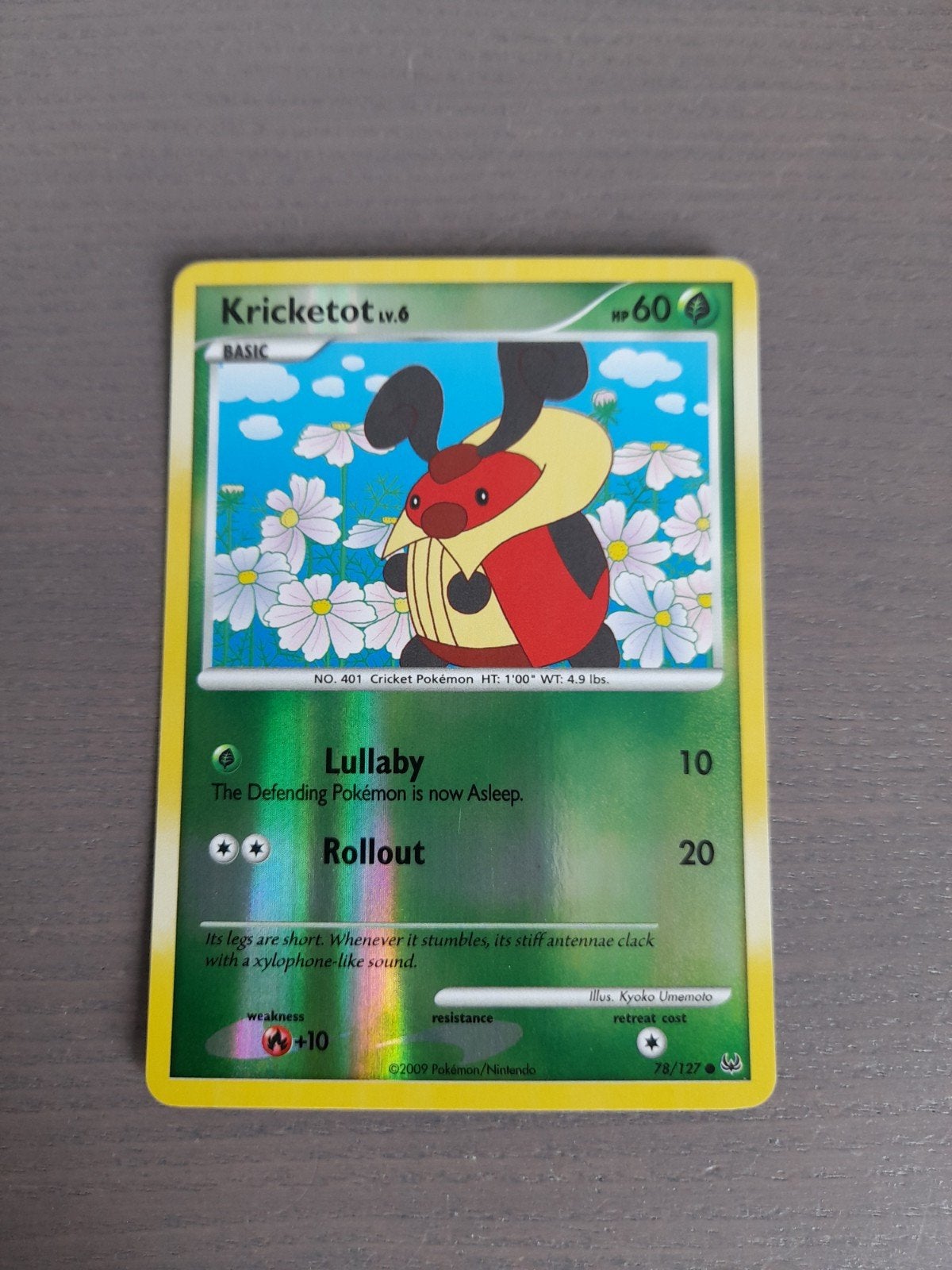 Platinum 78/127 kricketot reverse, Ophalen of Verzenden, Zo goed als nieuw, Losse kaart, Foil