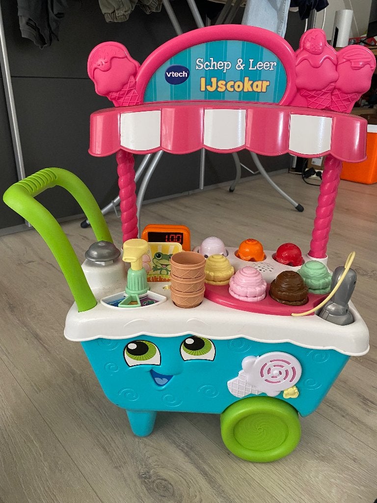 Vtech schep en leer ijscokar, Kinderen en Baby's, Speelgoed | Vtech, Ophalen, Zo goed als nieuw, 6 maanden tot 2 jaar