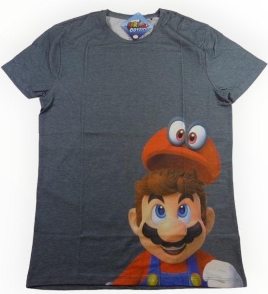 Super Mario Odyssey Heren T-shirt - L - Nieuw - Difuzed, Ophalen of Verzenden, Nieuw, Maat 52/54 (L), Grijs