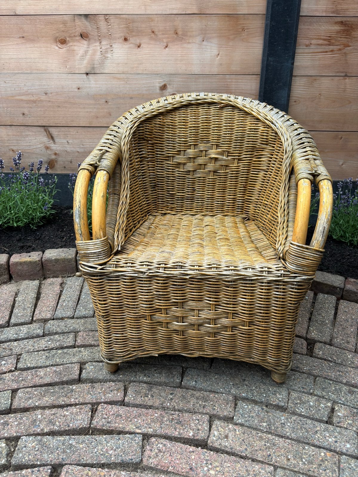 Vintage rotan kinderstoeltje, Kinderen en Baby's, Kinderstoelen, Ophalen, Gebruikt, Overige typen