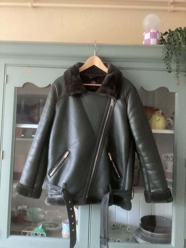 Bikerjack groen bontkraag 44, Kleding | Dames, Jassen | Winter, Ophalen of Verzenden, Nieuw, Maat 42/44 (L), Groen