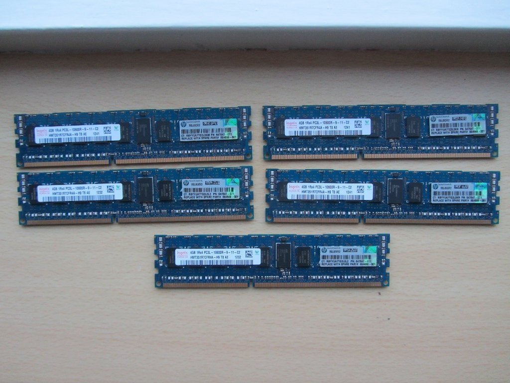5x Hynix 4GB PC3-10600 DDR3-1333MHz ECC Registered CL9, Computers en Software, 1333 MHz, Server, DDR3, Ophalen of Verzenden