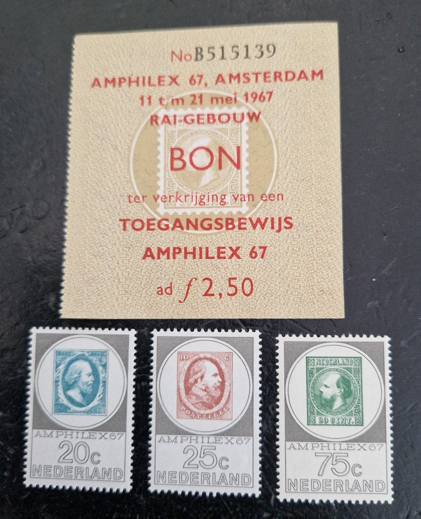 Nederland 1967 - nvph 886-888 - Amphilex ’67 BBK, Ophalen of Verzenden, Na 1940, Postfris