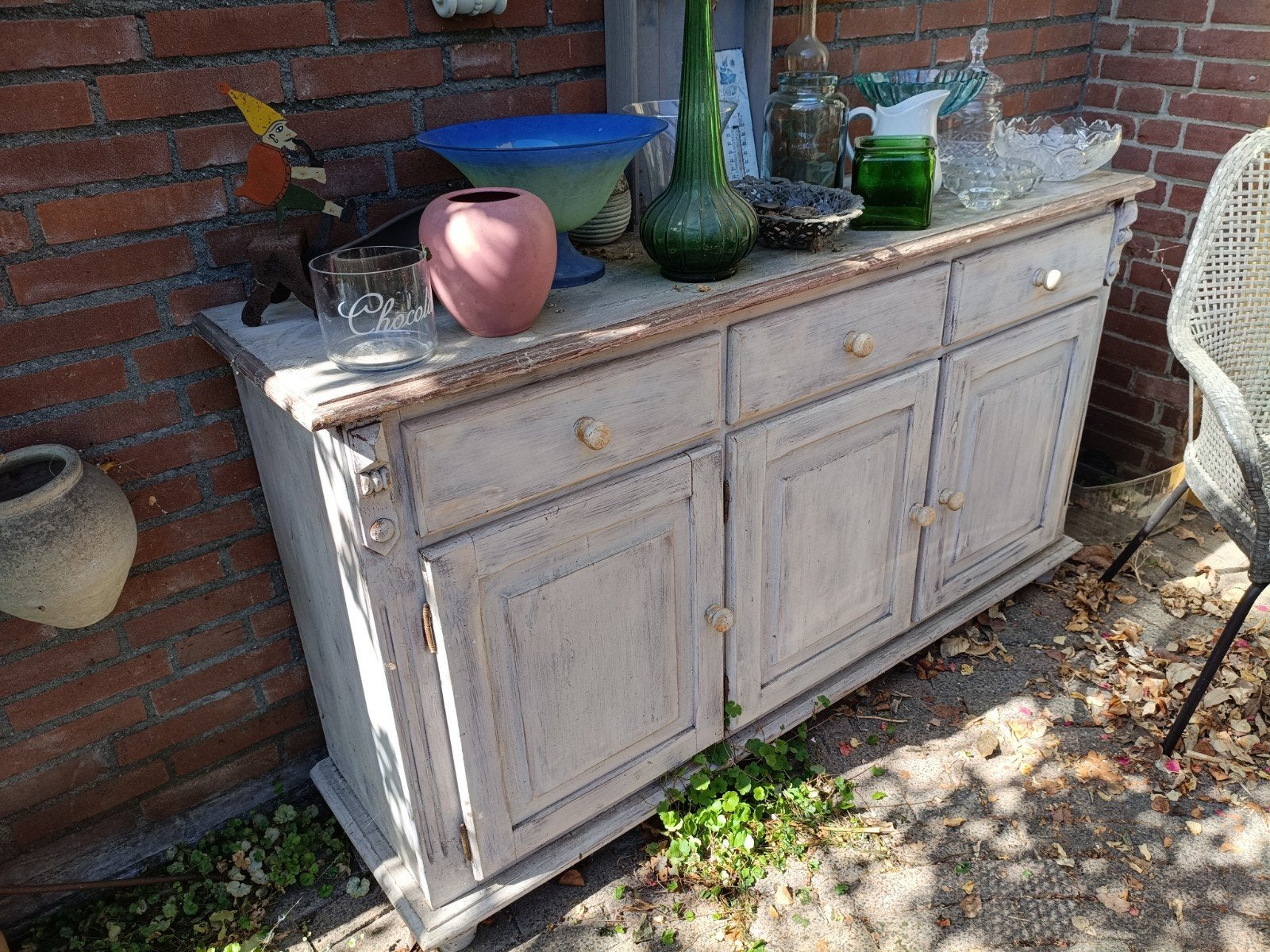 Vintage dressoir/sideboard met lades en deuren, Huis en Inrichting, Ophalen, Gebruikt, Vintage, Landelijk, Brocante, 25 tot 50 cm