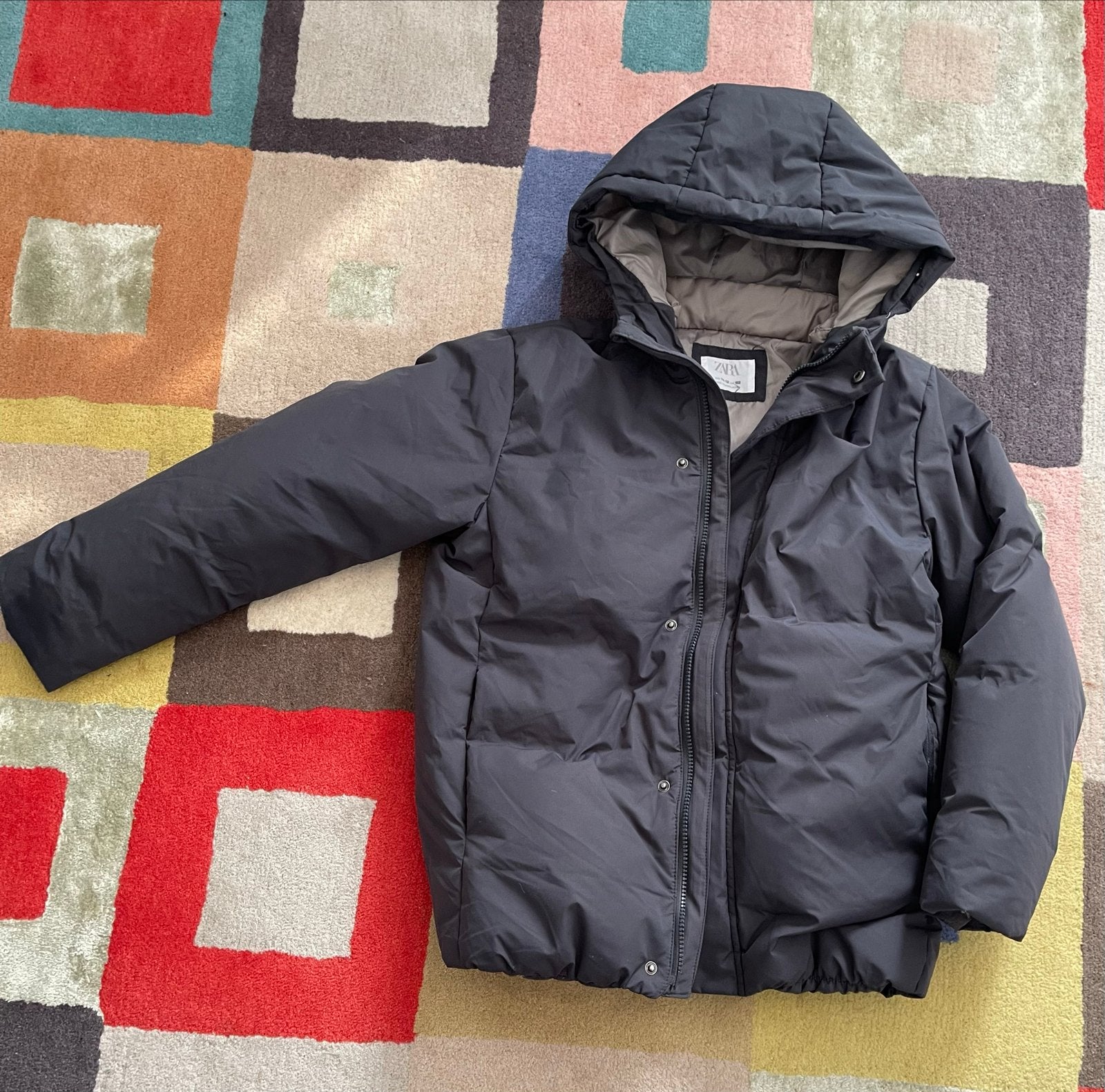 Zara winterjas met afneembare faux bont capuchon, maat 152, Ophalen of Verzenden, Gebruikt, Jongen, Jas