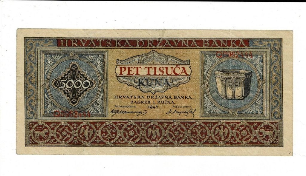 Kroatië, 1.000 kuna 1943, Verzenden, Overige landen