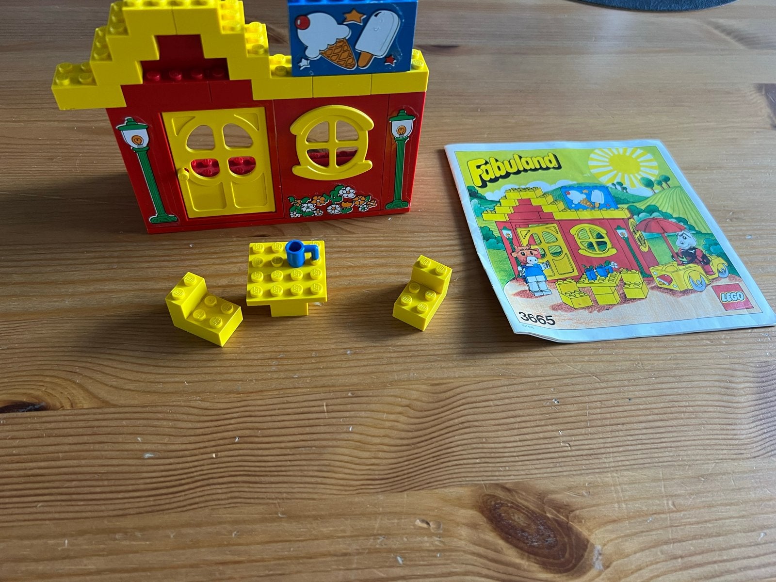 Lego Fabuland 3665 IJssalon met instructies vintage, Gebruikt, Overige thema's, Lego, Ophalen of Verzenden