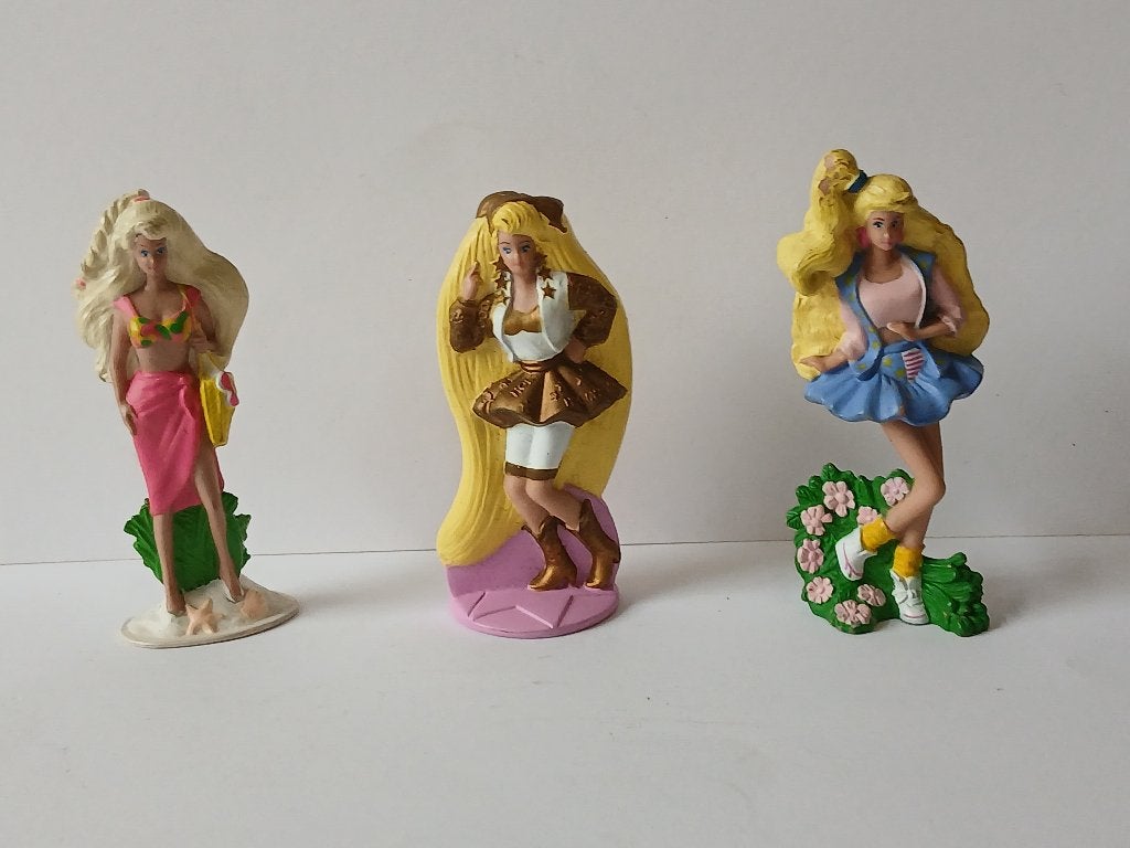 Vintage 3 Barbie Figuurtjes Mcdonalds Happy Meal uit 1991, Verzamelen, Poppetjes en Figuurtjes, Ophalen of Verzenden, Gebruikt