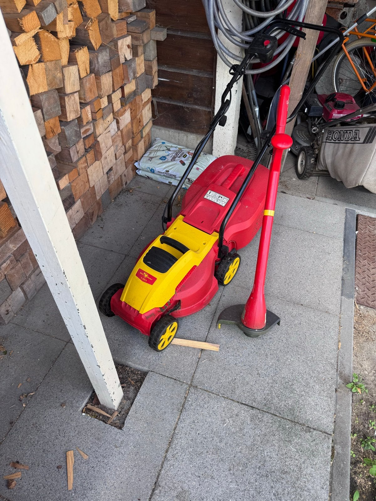Wolf-Garten elektrische grasmaaier en trimmer, Cirkelmaaier, Gebruikt, Elektrische grasmaaier, Ophalen of Verzenden