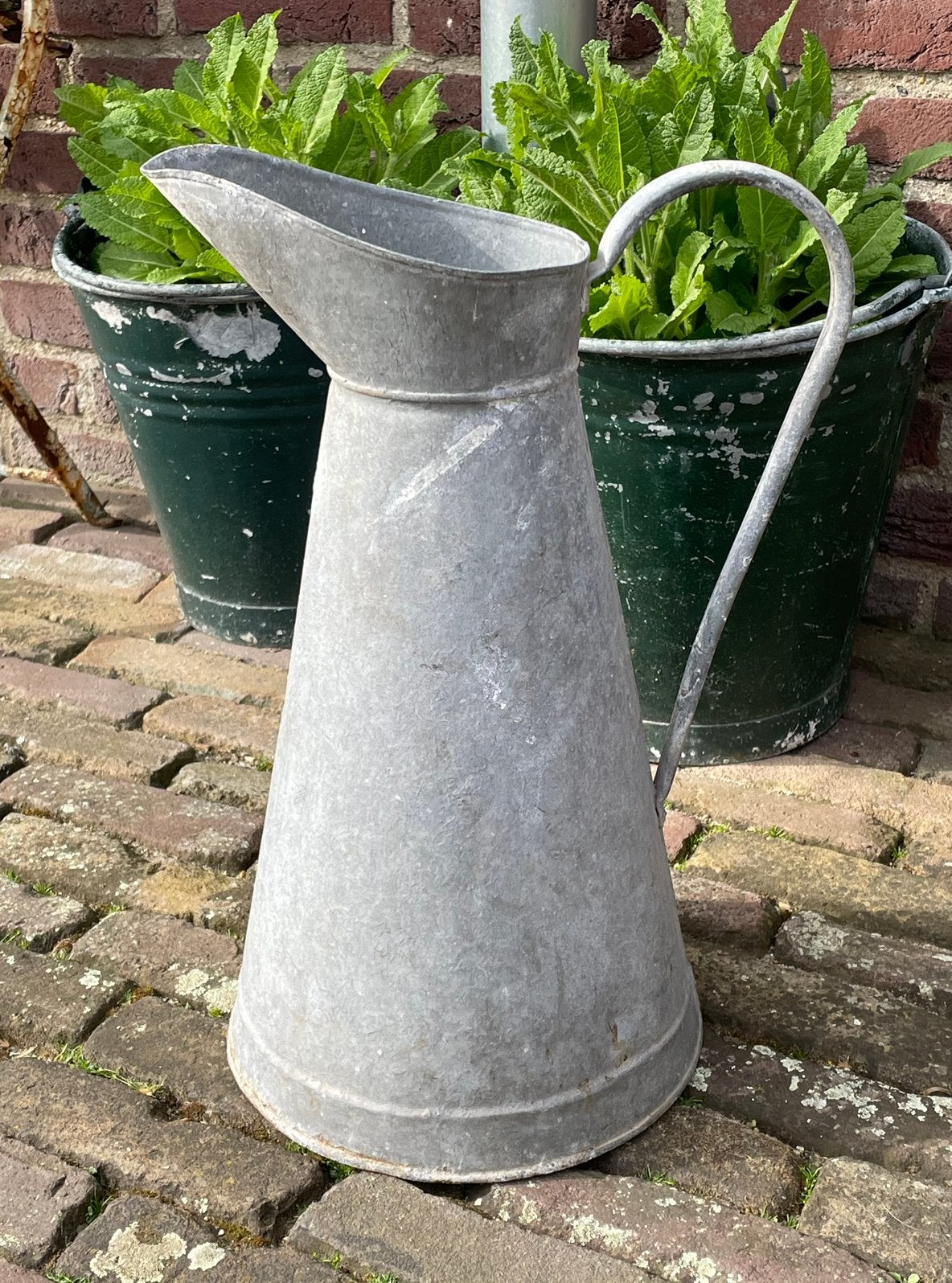 Brocante oud zinken lampetkan / waterkan zink, Antiek en Kunst, Ophalen of Verzenden