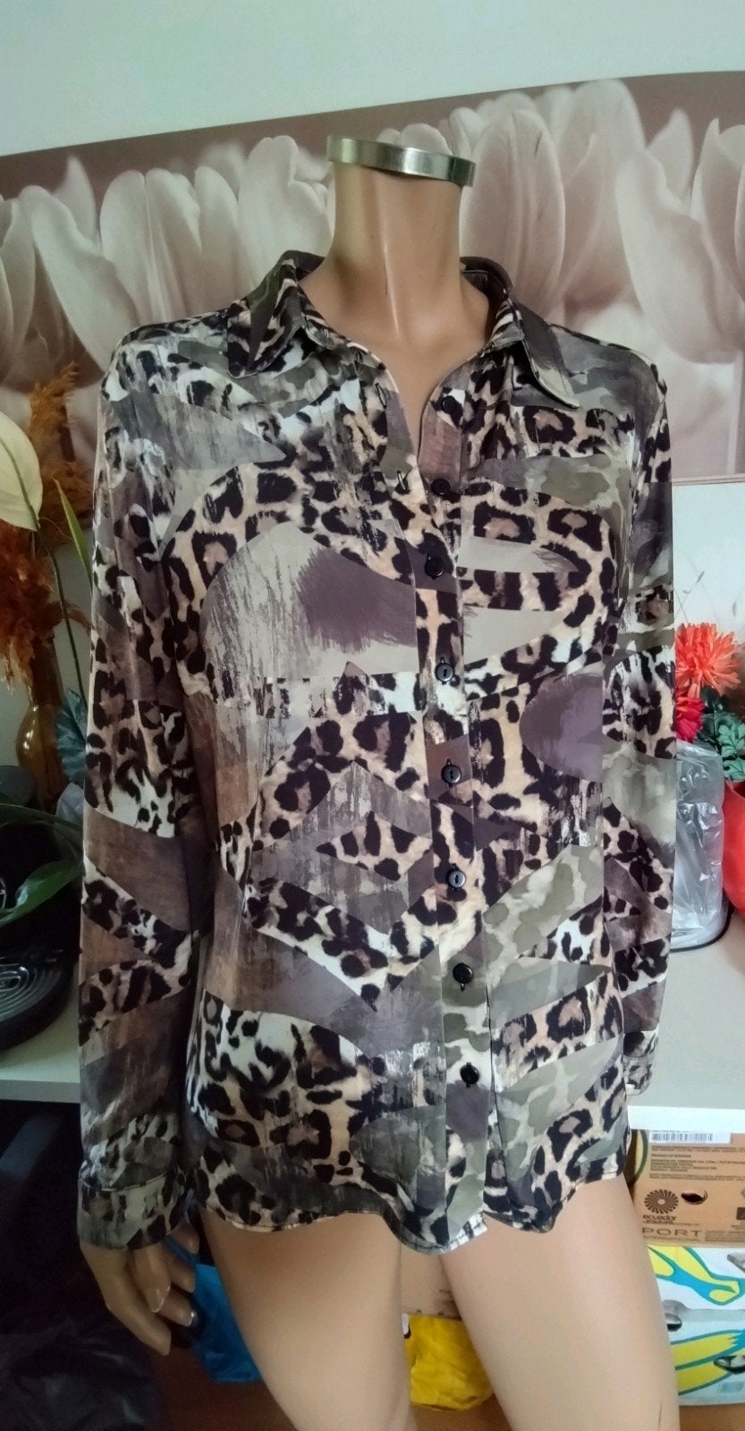 leuke bruine blouse Angelle Milan maat 42, Maat 42/44 (L), Ophalen of Verzenden, Gedragen, Bruin