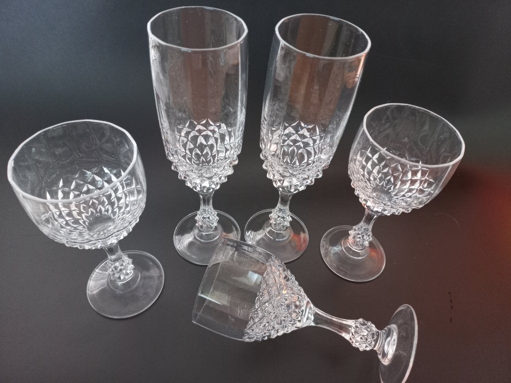 Glas Kristal d'Arques Durand glazen en La Vida, Antiek en Kunst, Verzenden