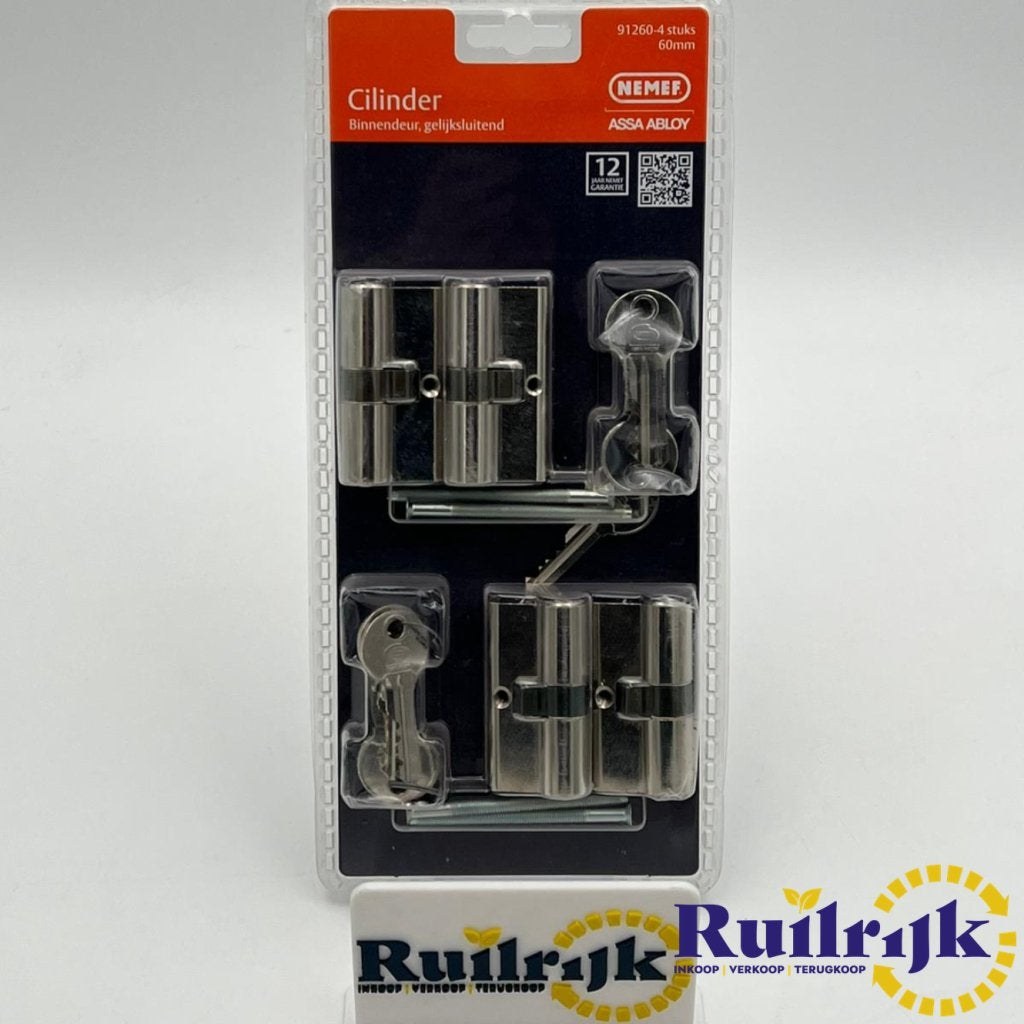 Nemef 91 260 Cilinder gelijksluitend 4 STUKS 60MM - Nieuw, Flex Ltd., Nieuw, https://flex.com/contact-us, Nobelstraat 10, 5807 GA Oostrum LB, Limburg, Nederland
