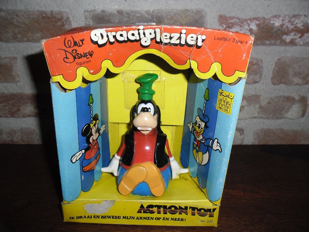 Walt Disney Goofy draaitol in originele doos, Antiek en Kunst, Ophalen of Verzenden