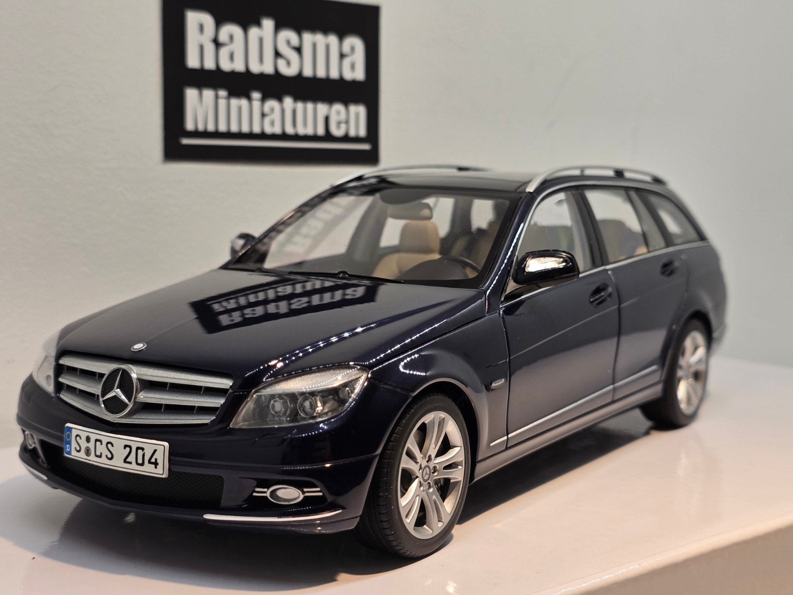 Mercedes-Benz C-Klasse Combi S204 - Blauw - 1:18 AUTOart, Auto, Autoart, Ophalen of Verzenden