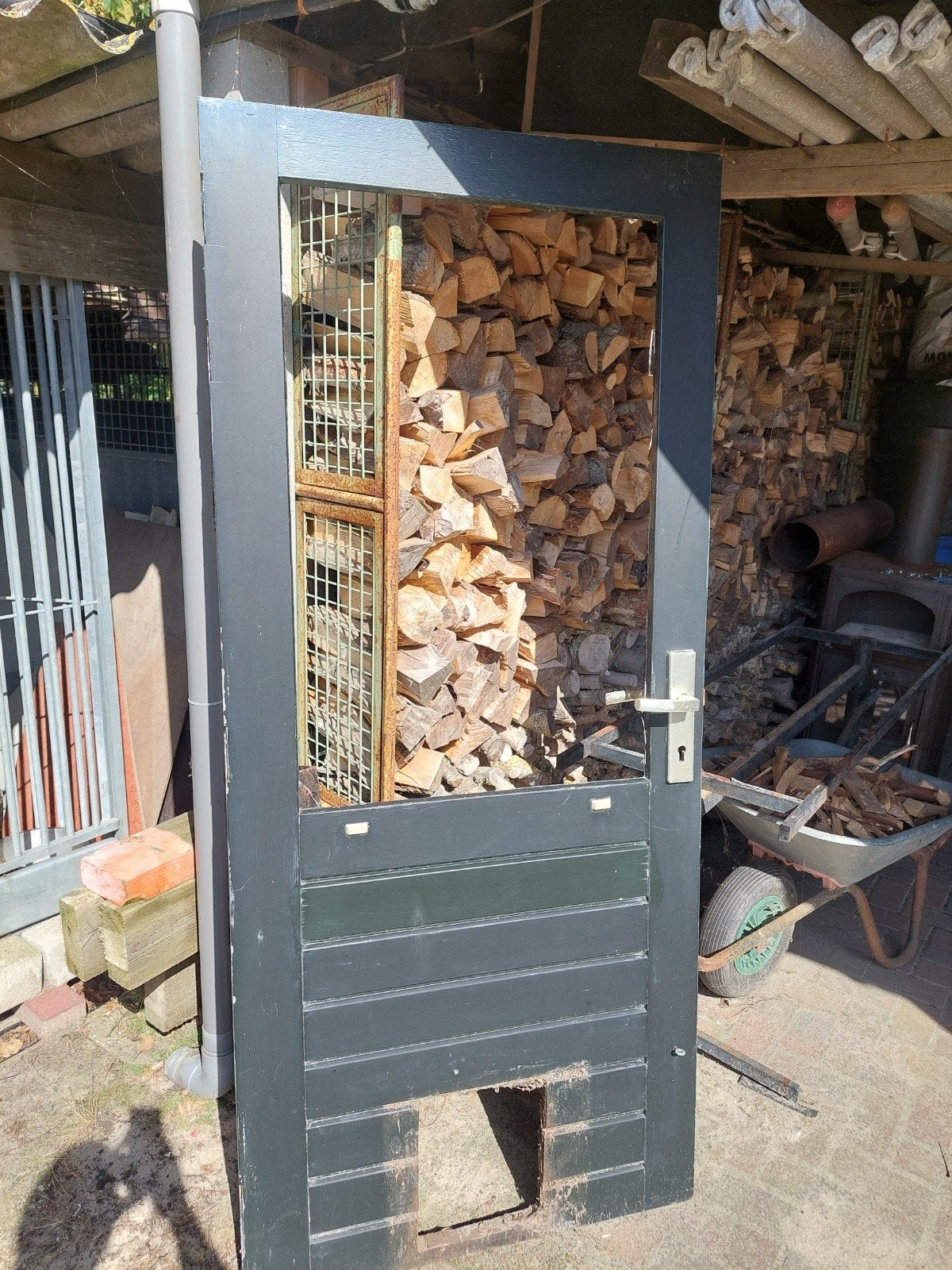 buitendeur hardhout, Doe-het-zelf en Verbouw, Deuren en Horren, Ophalen of Verzenden, Gebruikt, 200 tot 215 cm