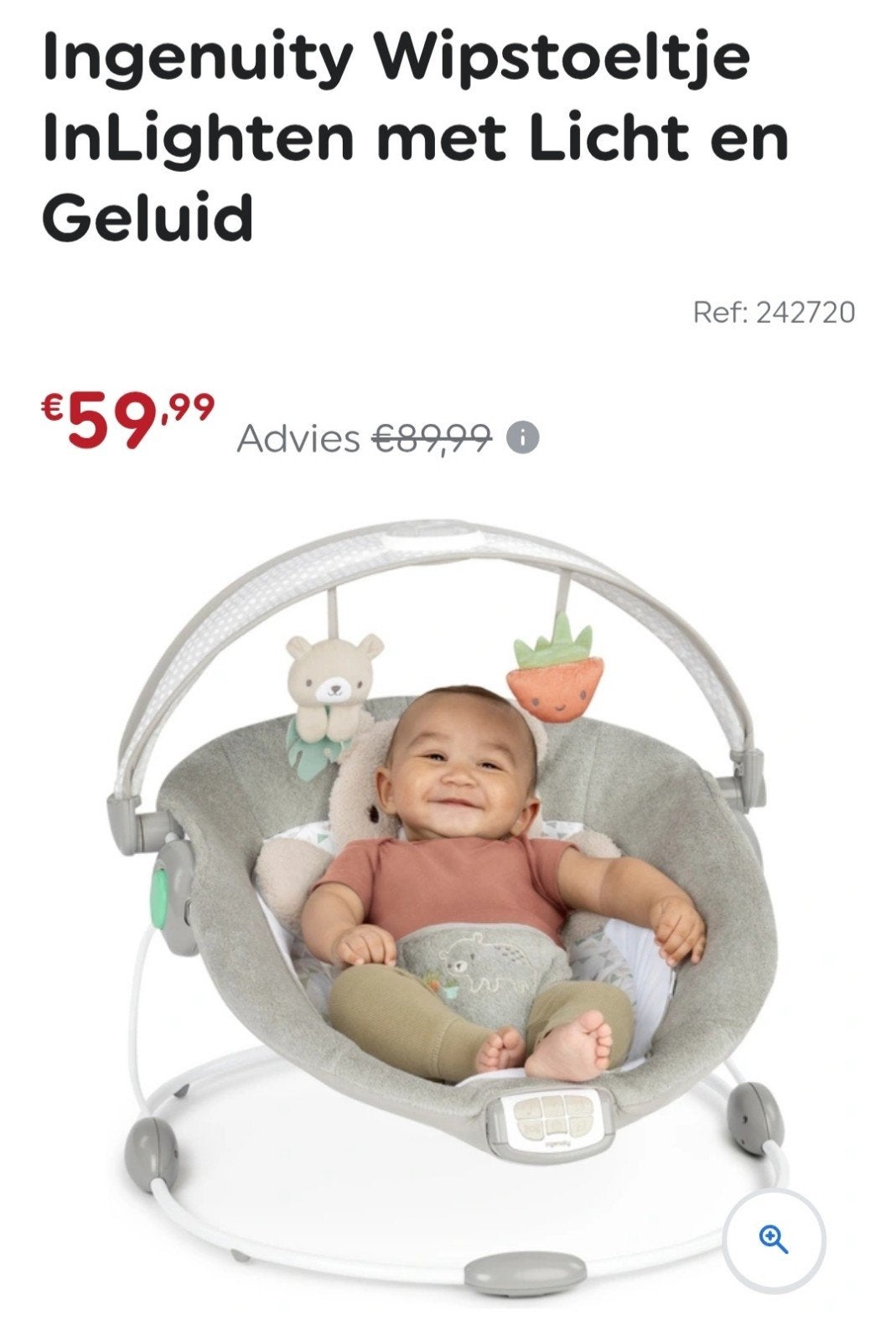 Wipstoel met Licht, Geluid en tril functie, Kinderen en Baby's, Wipstoeltjes, Ophalen, Zo goed als nieuw