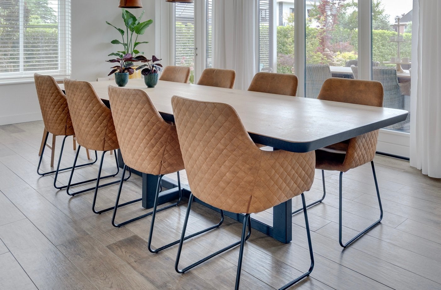 Eiken Eettafel Table Du Sud 300x110 en 8 eetkamerstoelen, Huis en Inrichting, Tafels | Eettafels, Ophalen, 200 cm of meer, 50 tot 100 cm