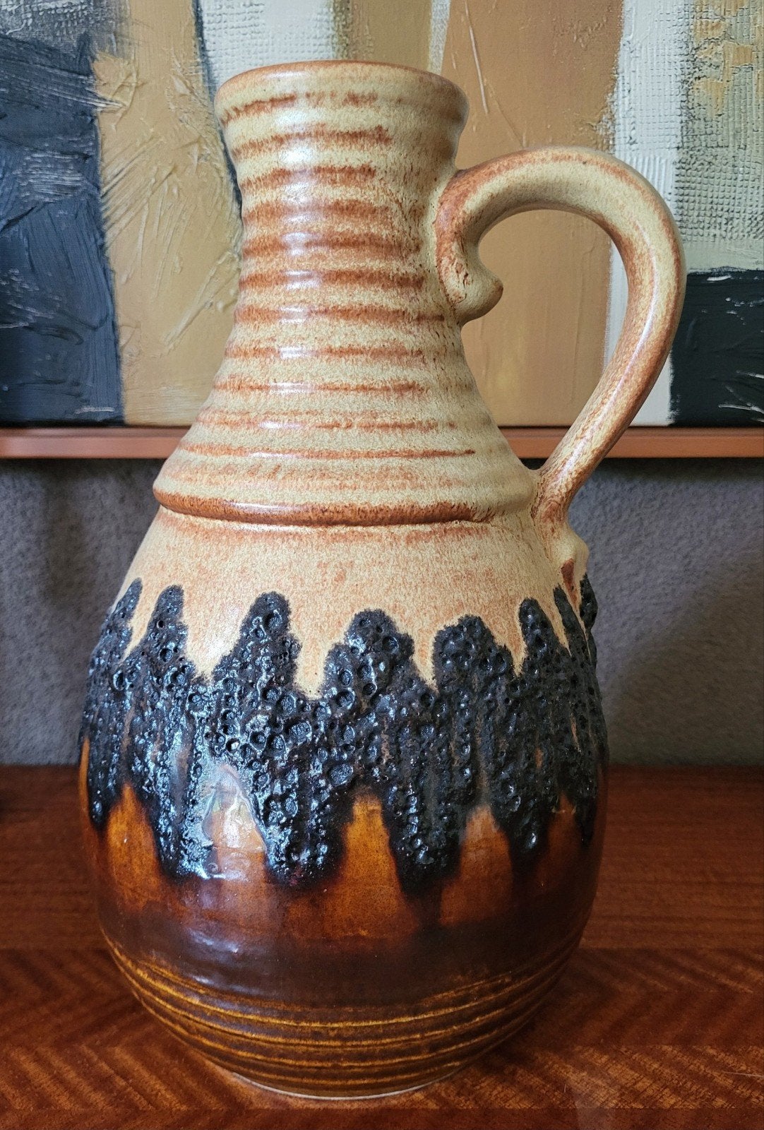 Vintage Fat Lava vaas, Antiek en Kunst, Ophalen of Verzenden