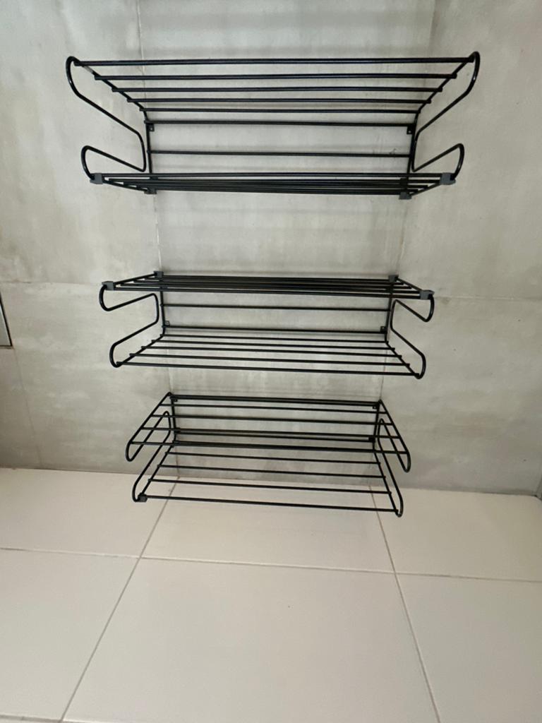 Ikea fran zwart schoenenrek wandrek set van 3 stuks, Ophalen of Verzenden, Zo goed als nieuw
