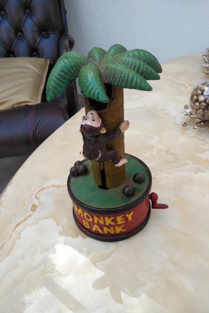 Monkey Bank !!!, Ophalen of Verzenden, Gebruikt, Metaal of Blik, Dier