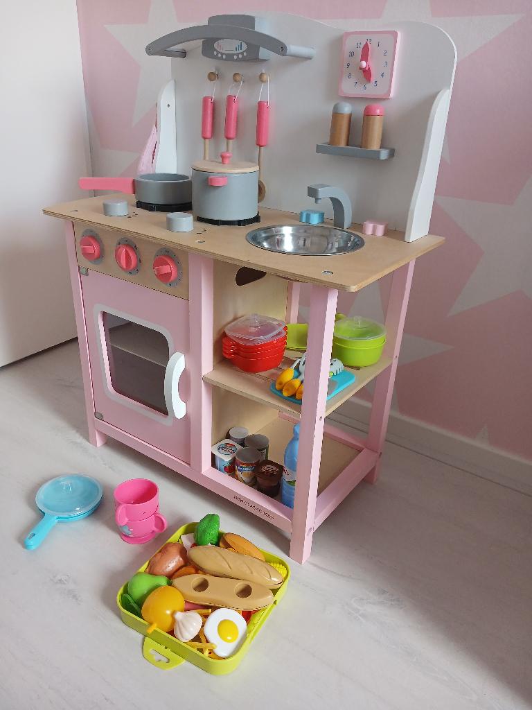 Houten Kinderkeuken roze, Ophalen, Gebruikt, Hout, Speelkeuken