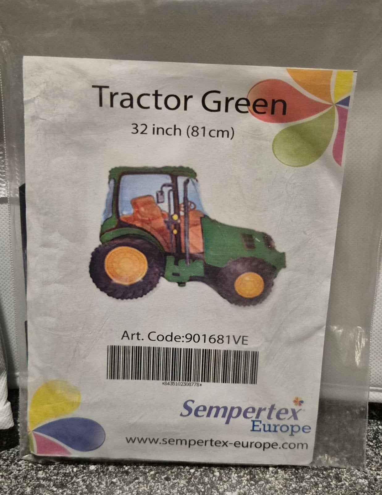 Tractor Groen Folieballon 81cm - Sempertex, Ophalen of Verzenden, Nieuw, Versiering, Verjaardag