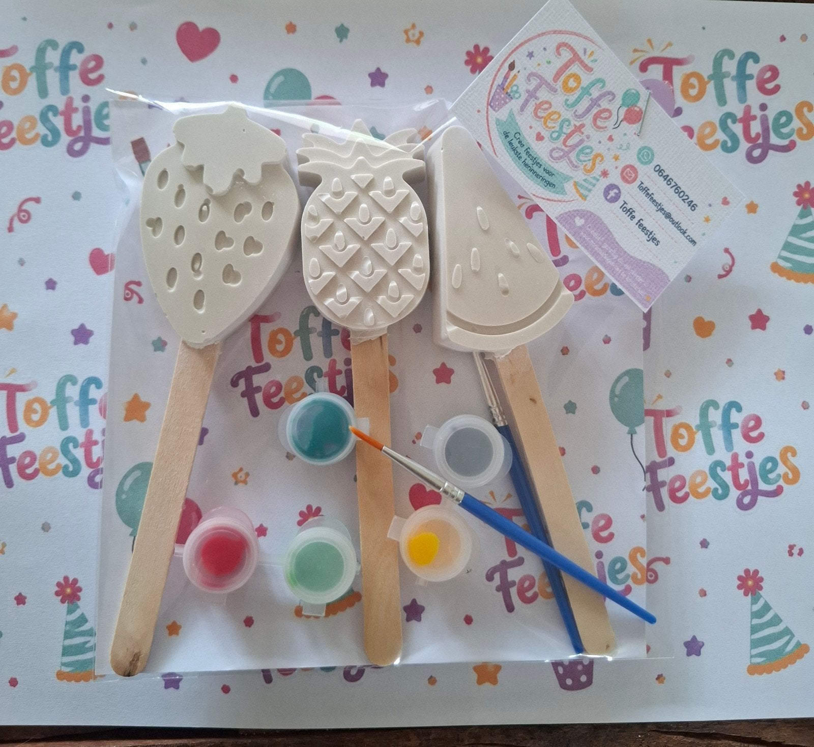 DIY Knutselsetje Toffe Feestjes - Verf en Kwastjes, Ophalen, Nieuw, Meerkleurig, Overige materialen