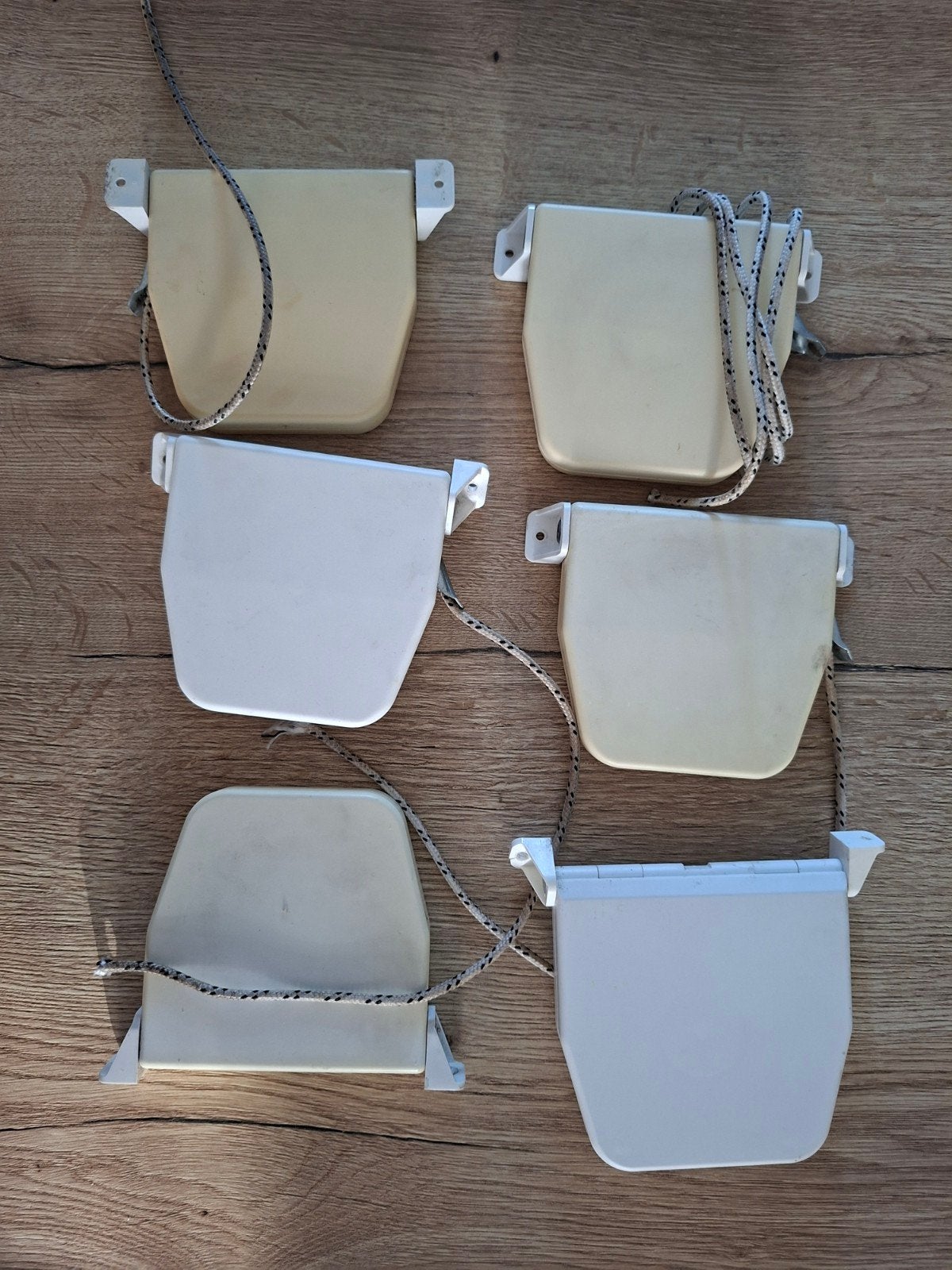 Rolluik cassettes met band en koord - 6 stuks, Ophalen of Verzenden, Gebruikt, Minder dan 100 cm, Minder dan 100 cm