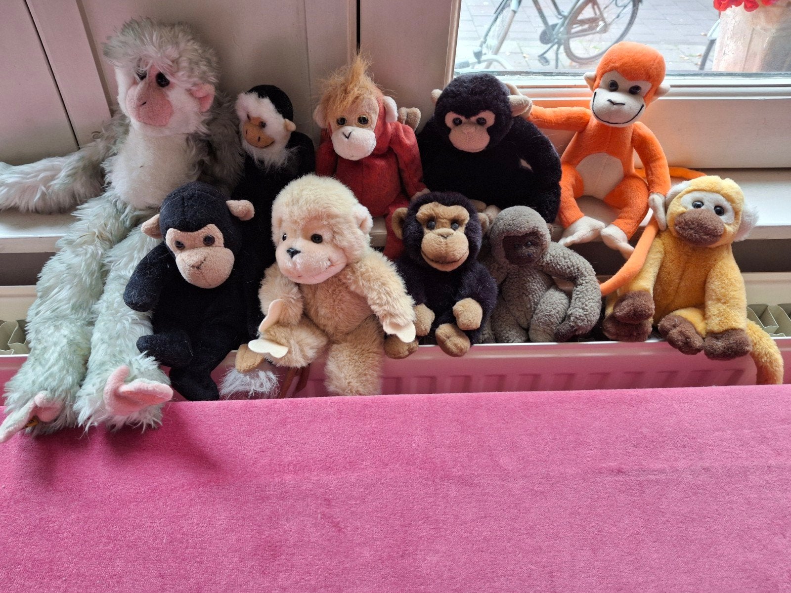 aapjes, gemiddeld 15 cm, Gebruikt, Ophalen of Verzenden, Meerkleurig, Klein (minder dan 20 cm)