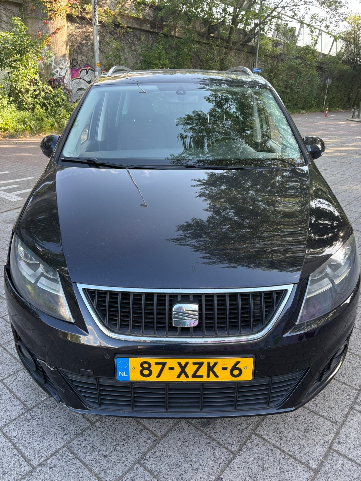 Seat Alhambra 1.4 TSI 110KW Ecomotive Dsg6 2012 Zwart, Auto's, Seat, 1800 kg, 4 cilinders, 7 stoelen, Zwart